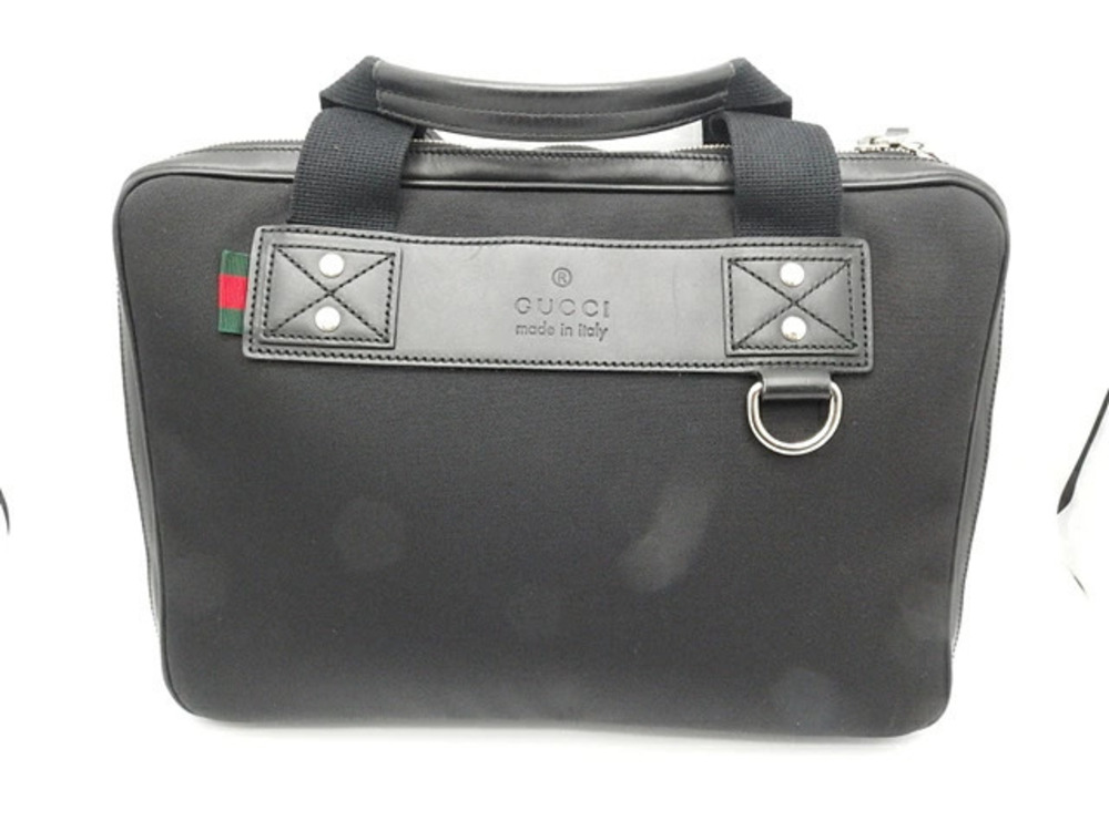 Gucci Bag Briefcase Business Canvas Calfskin Black